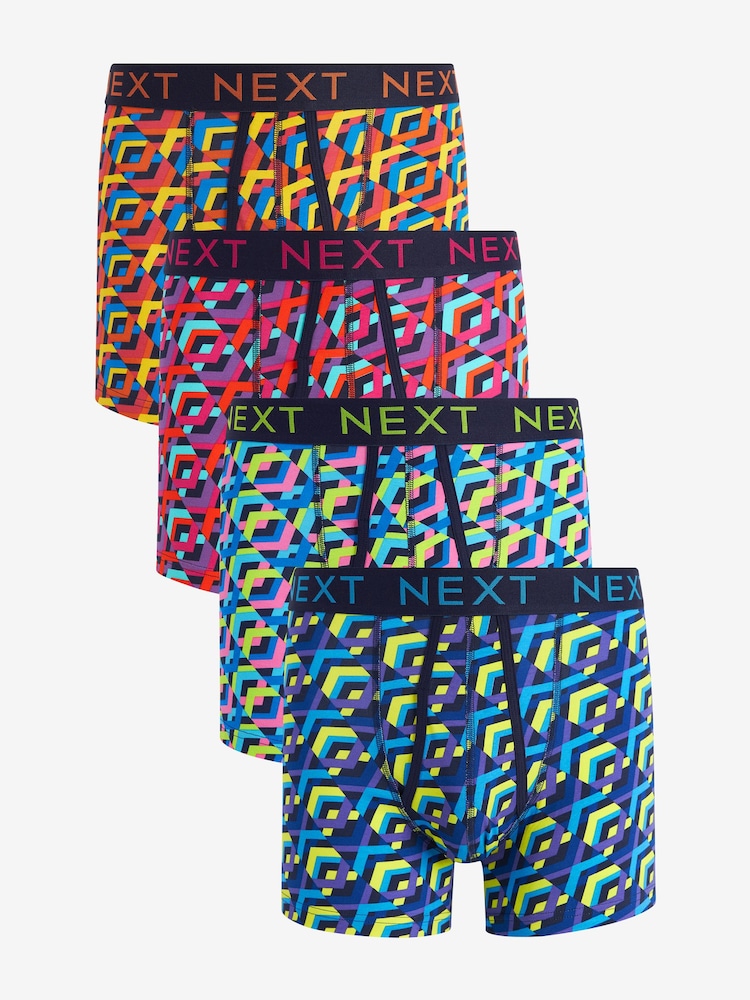 Blue Neon Geometric A-Front Boxers - Image 1 of 7