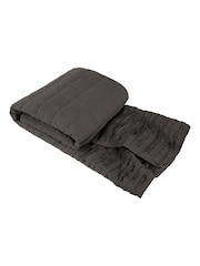 Lazy Linen Charcoal Washed 100% Linen Throw - Image 3 of 3