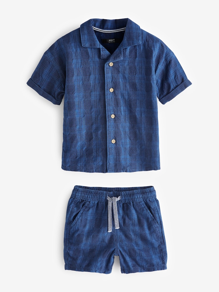 Blue Check Shirt and Shorts Set (3mths-7yrs) - Image 1 of 2
