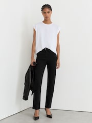 Reiss Black Isabel Petite Slim-Leg Mid-Rise Jeans - Image 1 of 7