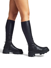 Kurt Geiger London Trekker Sock Knee Black Boots - Image 1 of 5