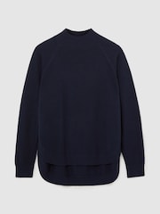 Reiss Navy River Wool-Blend Funnel-Neck Jumper with Cashmere - Image 2 of 8