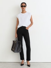 Reiss Black Isabel Slim-Leg Mid-Rise Jeans - Image 1 of 6