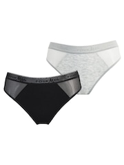 Pour Moi Black Brazilian Modal and Mesh Knickers 2 Pack - Image 1 of 5