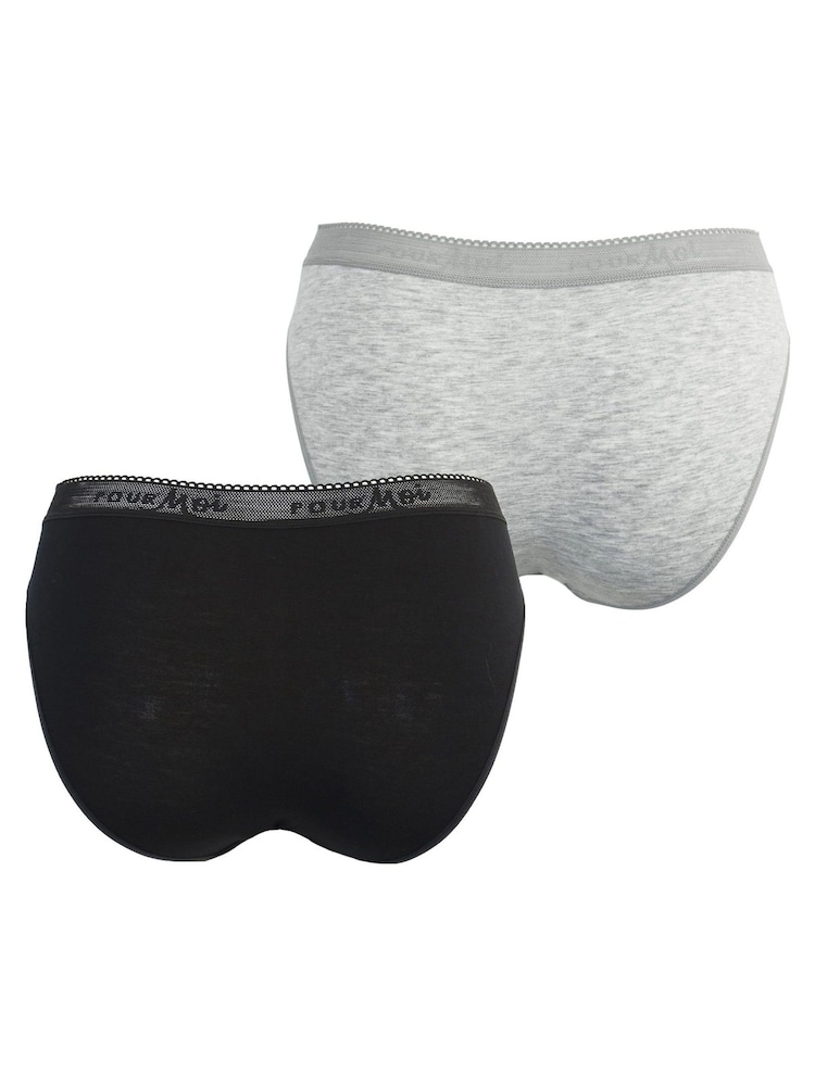 Pour Moi Black Brazilian Modal and Mesh Knickers 2 Pack - Image 2 of 5 Pour Moi Black Brazilian Modal and Mesh Knickers 2 Pack - Image 2 of 5