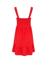 Pour Moi Red Lena Pique Jersey Dress - Image 5 of 5