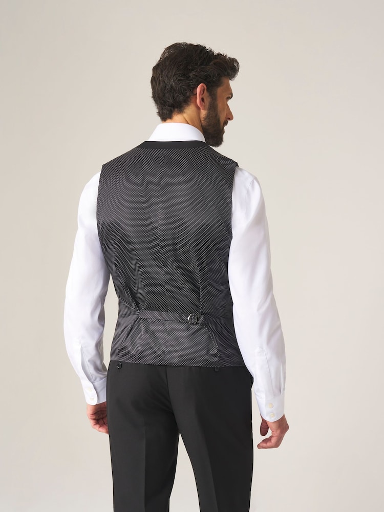 Skopes Black Madrid Regular Fit Suit Waistcoat - Image 2 of 5