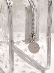 3 Pack Silver Glitter Star Makeup Bags - Image 3 of 6