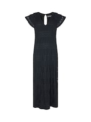 Mint Velvet Black Lace Ruffle Midi Dress - Image 3 of 4