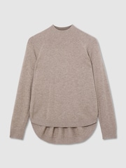 Reiss Neutral River Wool-Blend Funnel-Neck Jumper with Cashmere - Image 2 of 5