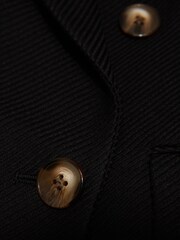 Reiss Black Laura Double Breasted Twill Blazer - Image 10 of 11