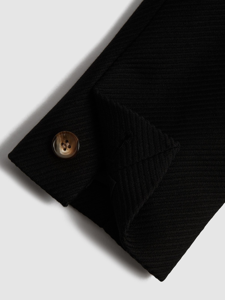 Reiss Black Laura Double Breasted Twill Blazer - Image 11 of 11