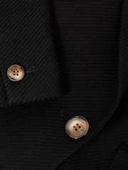 Reiss Black Laura Double Breasted Twill Blazer - Image 7 of 11
