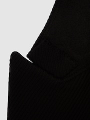 Reiss Black Laura Double Breasted Twill Blazer - Image 9 of 11