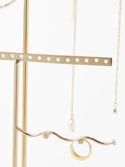 Oliver Bonas Gold Metal/Marble Wiggle Jewellery Stand - Image 3 of 4