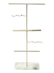Oliver Bonas Gold Metal/Marble Wiggle Jewellery Stand - Image 4 of 4