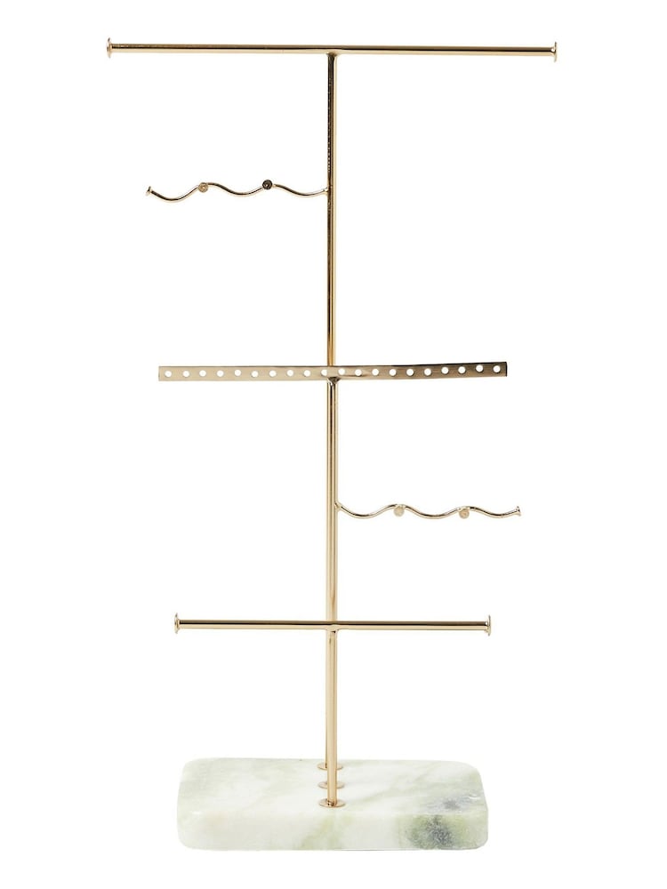 Oliver Bonas Gold Metal/Marble Wiggle Jewellery Stand - Image 4 of 4