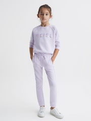 Reiss Lilac Bryony Junior Sequin Crew Neck Jumper - Image 3 of 7