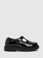 Schuh Junior Black Lock Patent T-Bar Shoes - Image 1 of 4