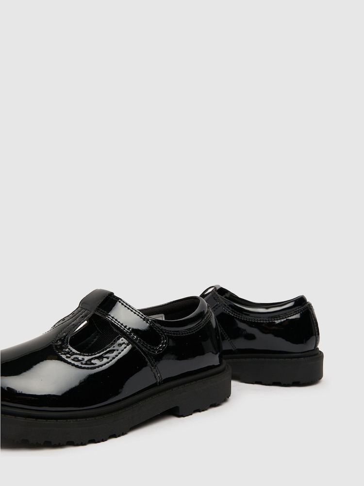 Schuh Junior Black Lock Patent T-Bar Shoes - Image 4 of 4 Schuh Junior Black Lock Patent T-Bar Shoes - Image 4 of 4