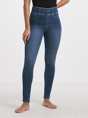Simply Be Blue Skinny Pull On Jeggings - Image 1 of 4