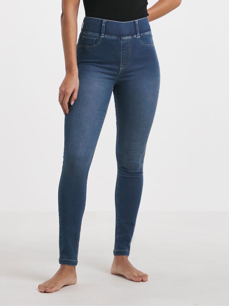 Simply Be Blue Skinny Pull On Jeggings - Image 1 of 4