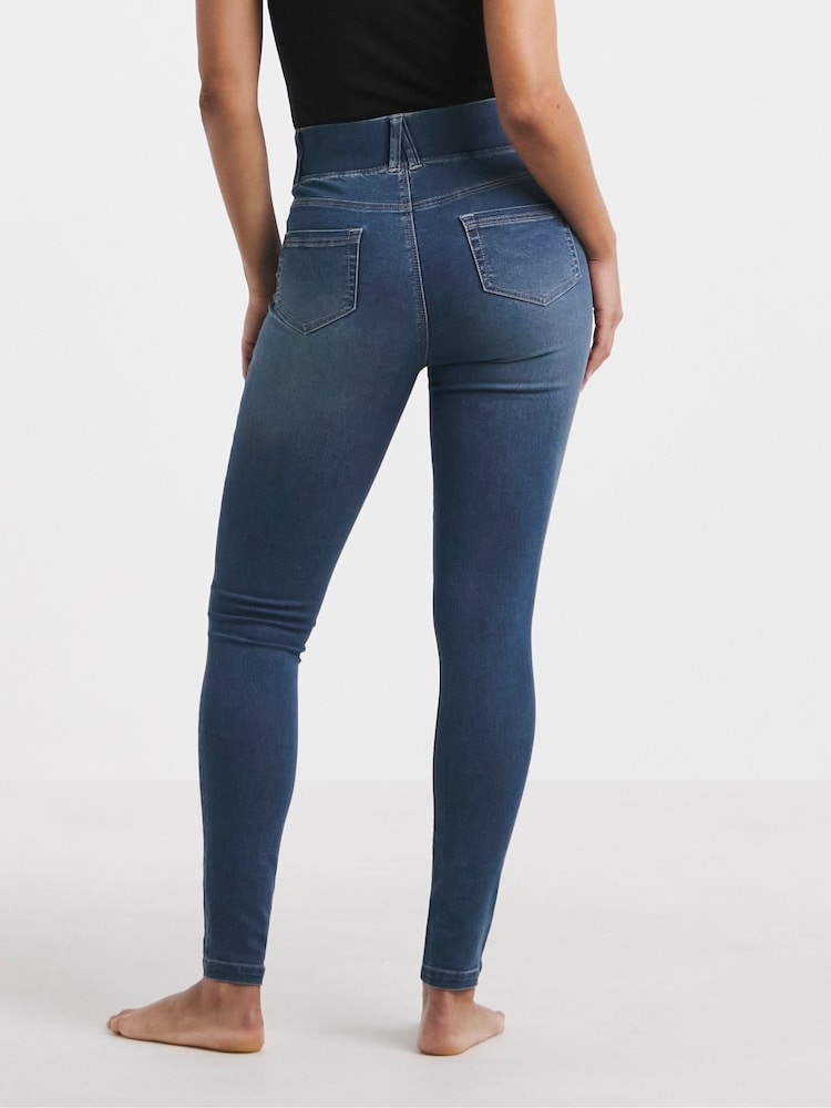 Simply Be Blue Skinny Pull On Jeggings - Image 2 of 4