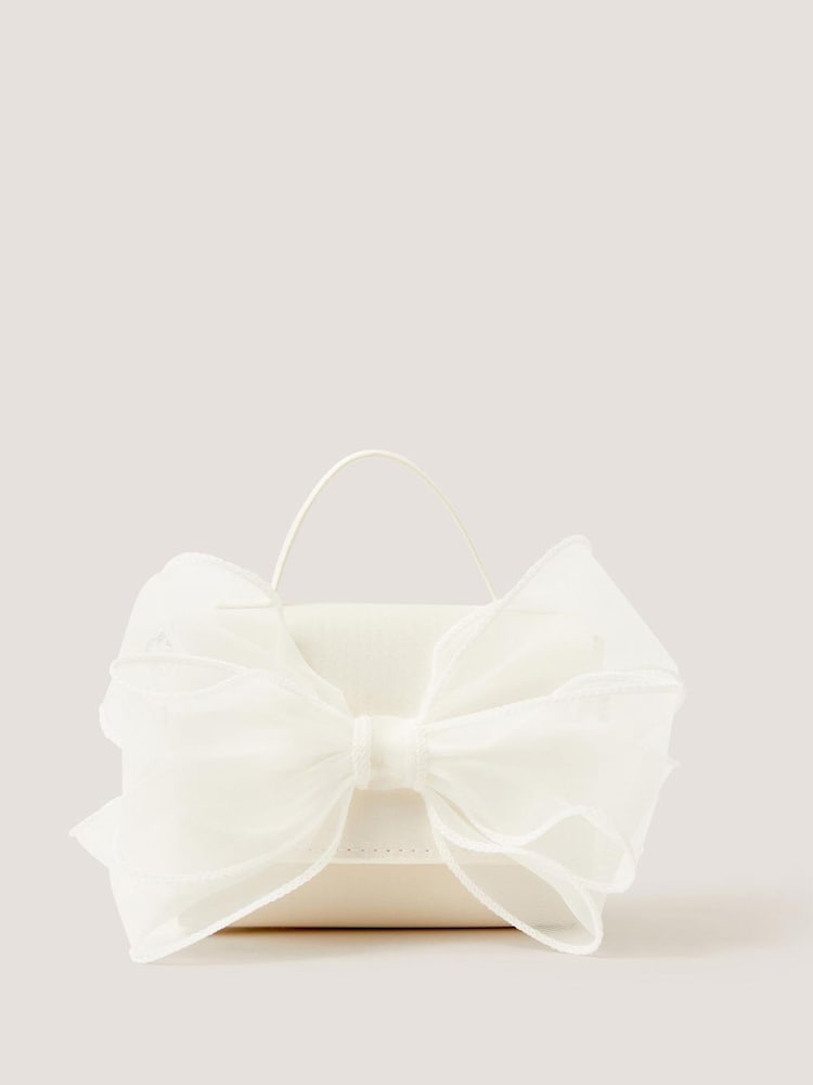 Monsoon Cream Organza Bow Bag - Image 1 of 2