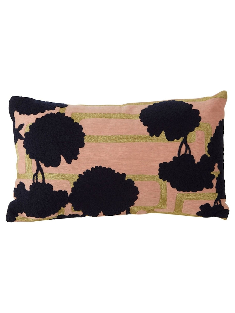Fifty Five South Pink Embroidered Cushion - Image 2 of 4 Fifty Five South Pink Embroidered Cushion - Image 2 of 4