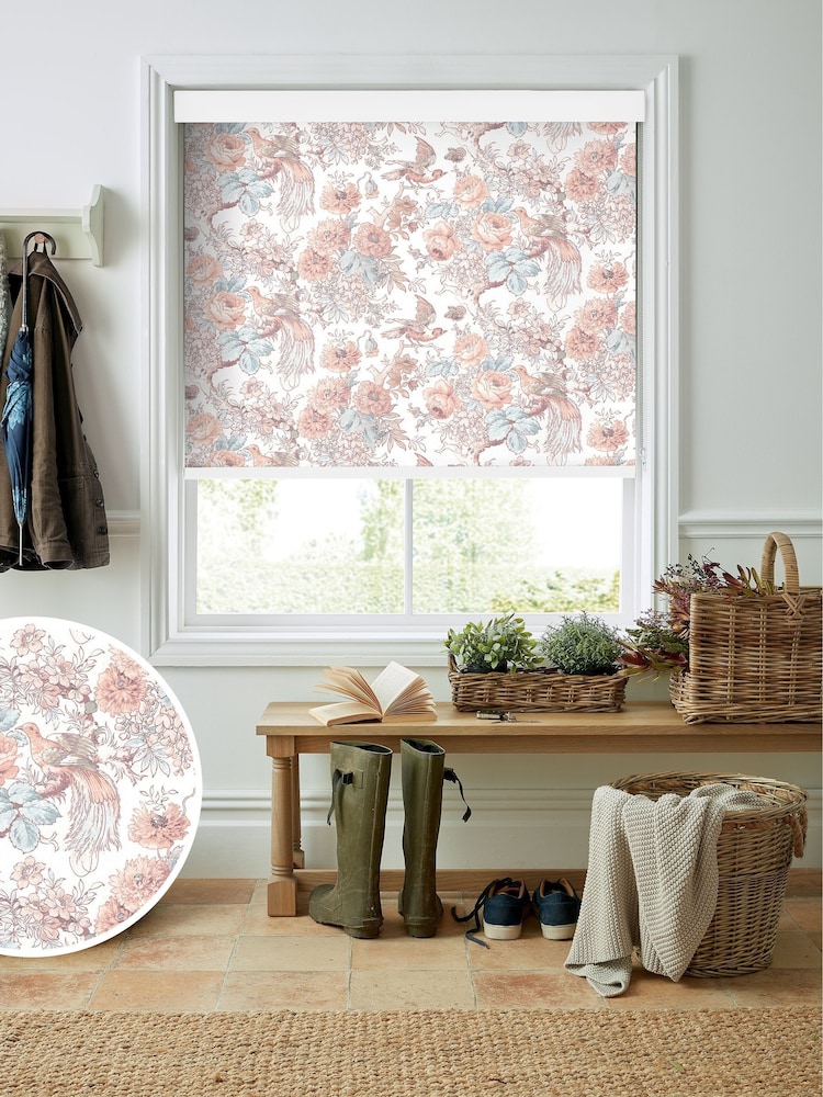 Laura Ashley Blush Pink Birtle Made To Measure Roller Blind - Image 1 of 6