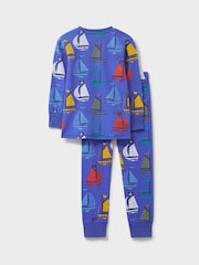 Crew Clothing Company Blue Print Cotton Pyjama Set - Image 2 of 2