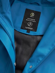 Cobalt Blue Rubber Showerproof Rain Jacket - Image 3 of 4