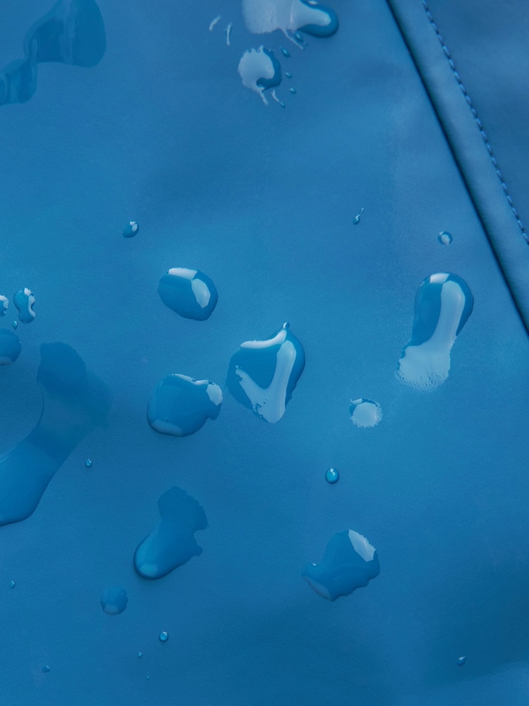 Cobalt Blue Rubber Showerproof Rain Jacket - Image 4 of 4