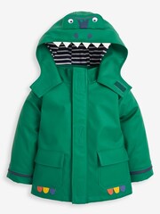 JoJo Maman Bébé Green Boys' Dinosaur Waterproof Jacket - Image 5 of 11