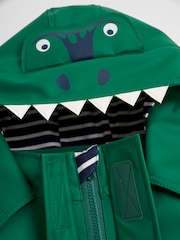 JoJo Maman Bébé Green Boys' Dinosaur Waterproof Jacket - Image 7 of 11