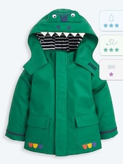 JoJo Maman Bébé Green Boys' Dinosaur Waterproof Jacket - Image 10 of 11