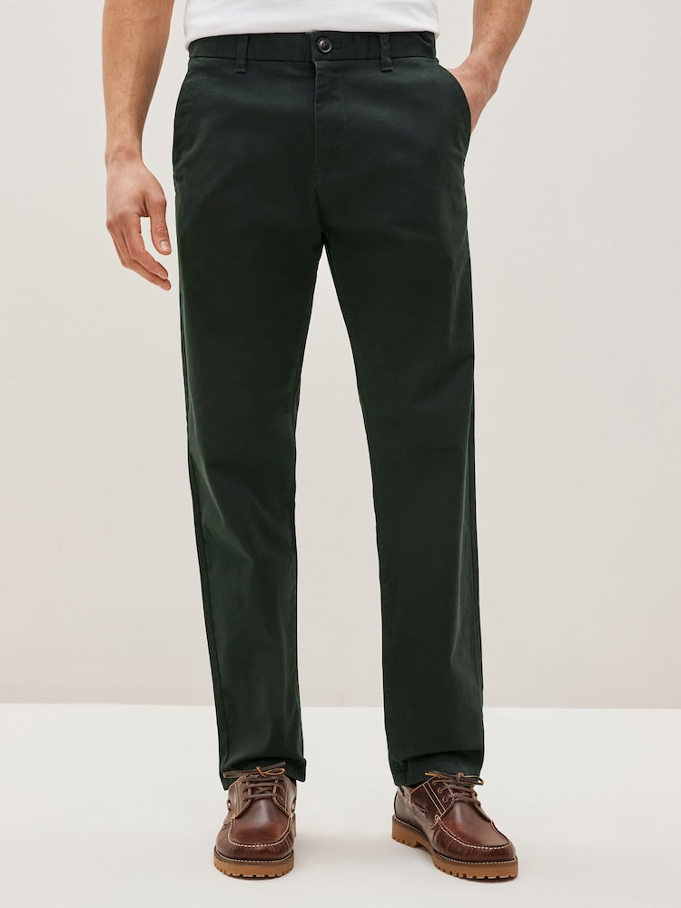 Green Straight Stretch Chinos Trousers - Image 1 of 6
