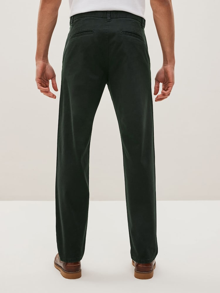 Green Straight Stretch Chinos Trousers - Image 2 of 6