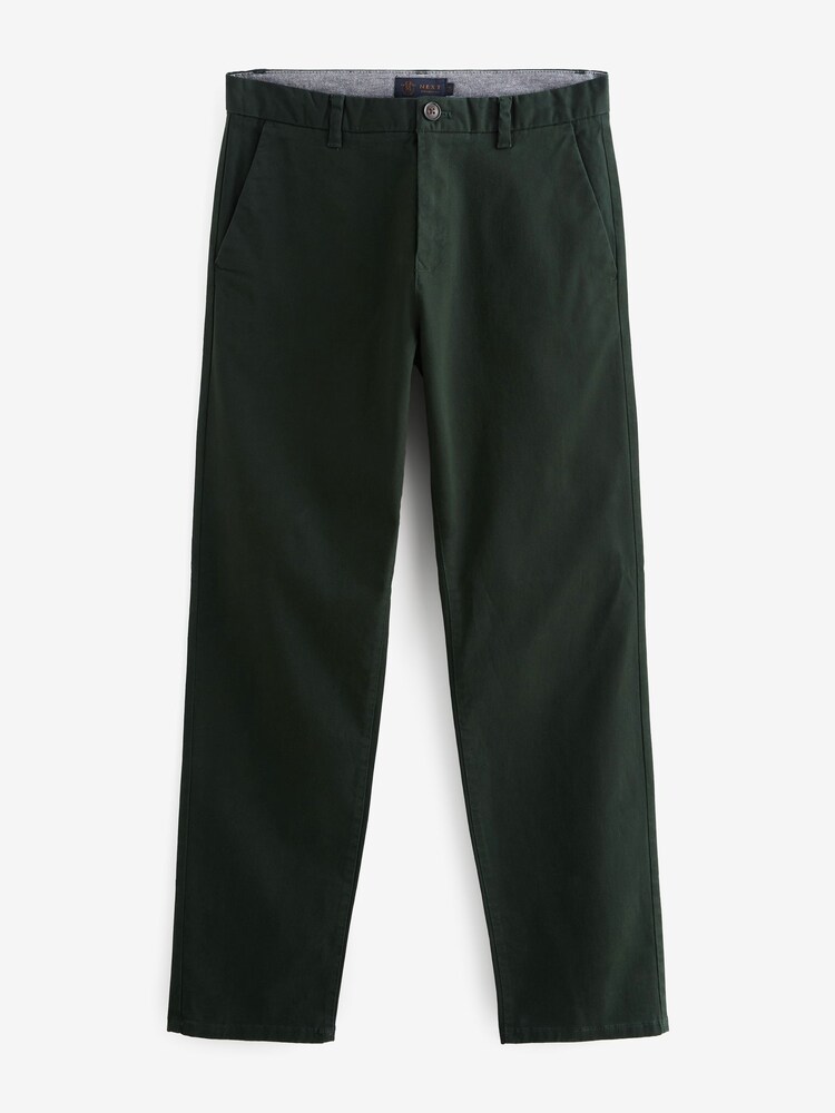Green Straight Stretch Chinos Trousers - Image 4 of 6
