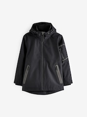 Black Waterproof Fleece Lined Coat (3-17yrs) - Image 1 of 4
