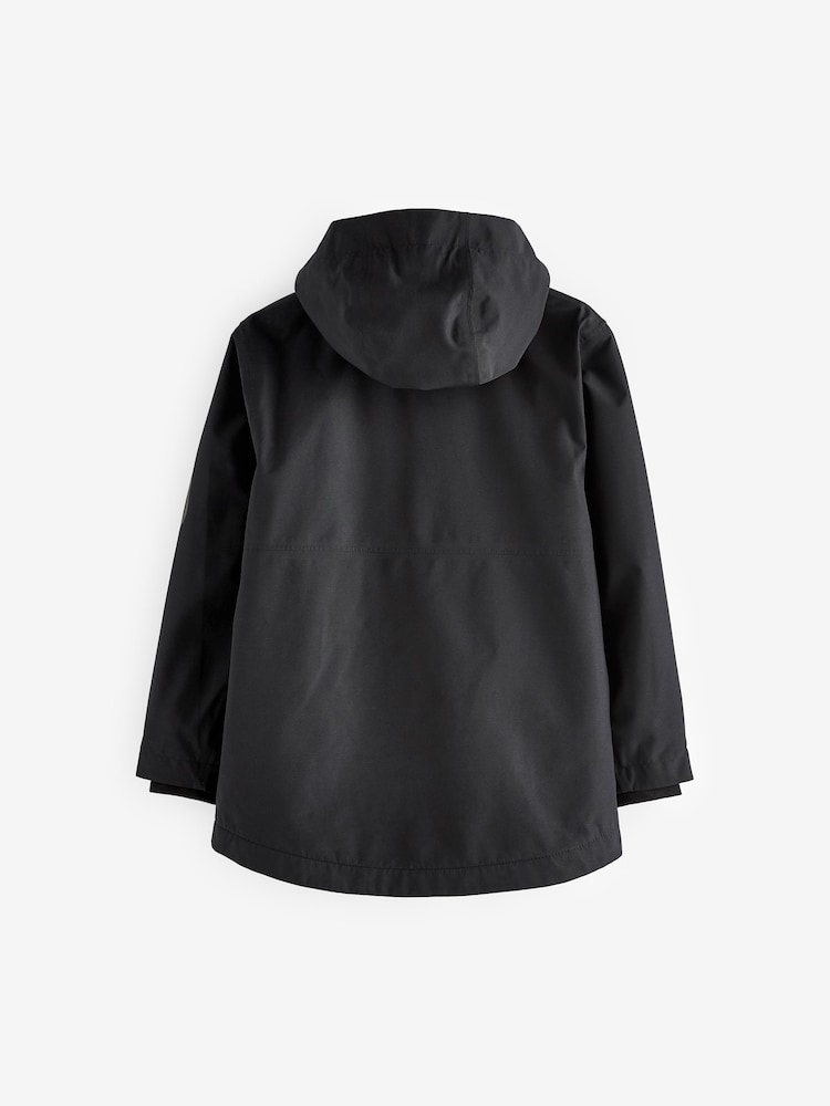 Black Waterproof Fleece Lined Coat (3-17yrs) - Image 4 of 4