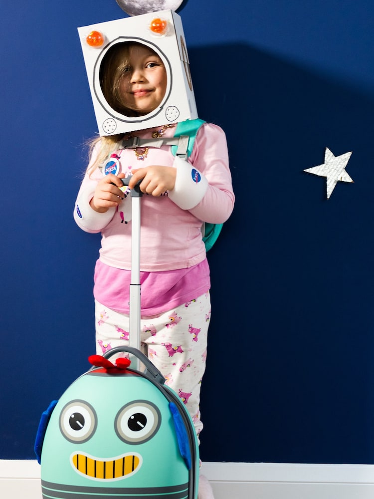 boppi Tiny Trekker Blue Robot Carry On Lightweight Suitcase - Image 1 of 4