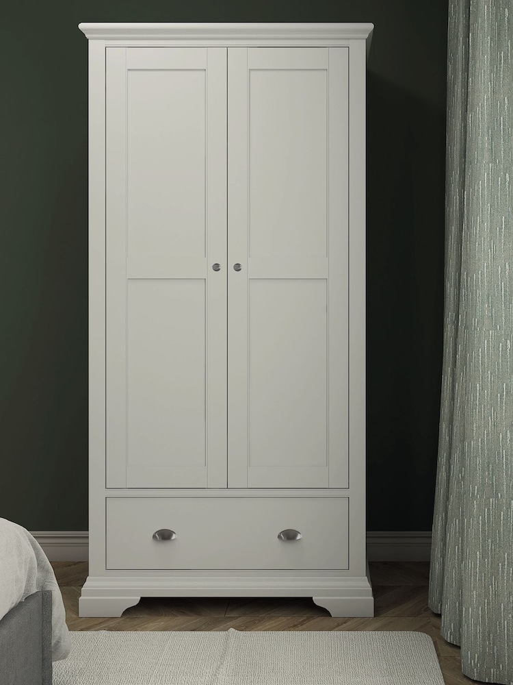 Bentley Designs White Hampstead Double, 1 Drawer Wardrobe - Image 1 of 2