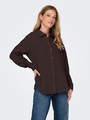 JDY Brown Cheesecloth Regular Fit Shirt - Image 3 of 5