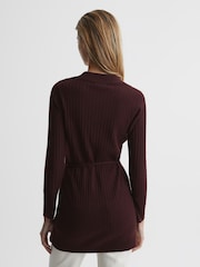 Reiss Burgundy Corrin Cashmere Blend Cardigan - Image 5 of 6