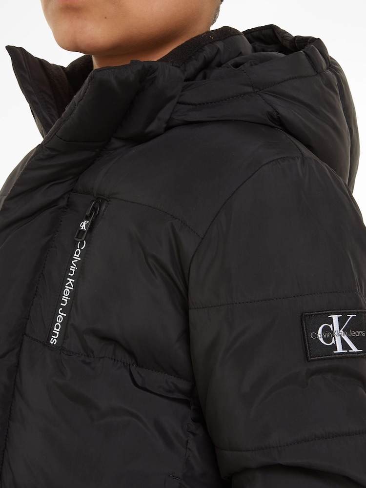 Calvin Klein Jeans Boys Black Essential Puffer Jacket - Image 5 of 5