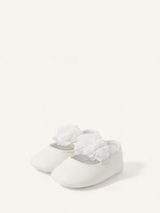 Monsoon – Schimmernde Babyschuhe mit Blumenverzierung - Bild 1 von 3