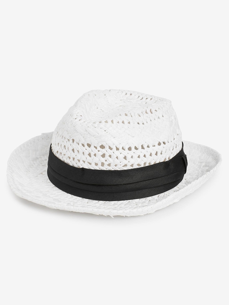 White Straw Cowboy Hat (3-16yrs) - Image 1 of 2