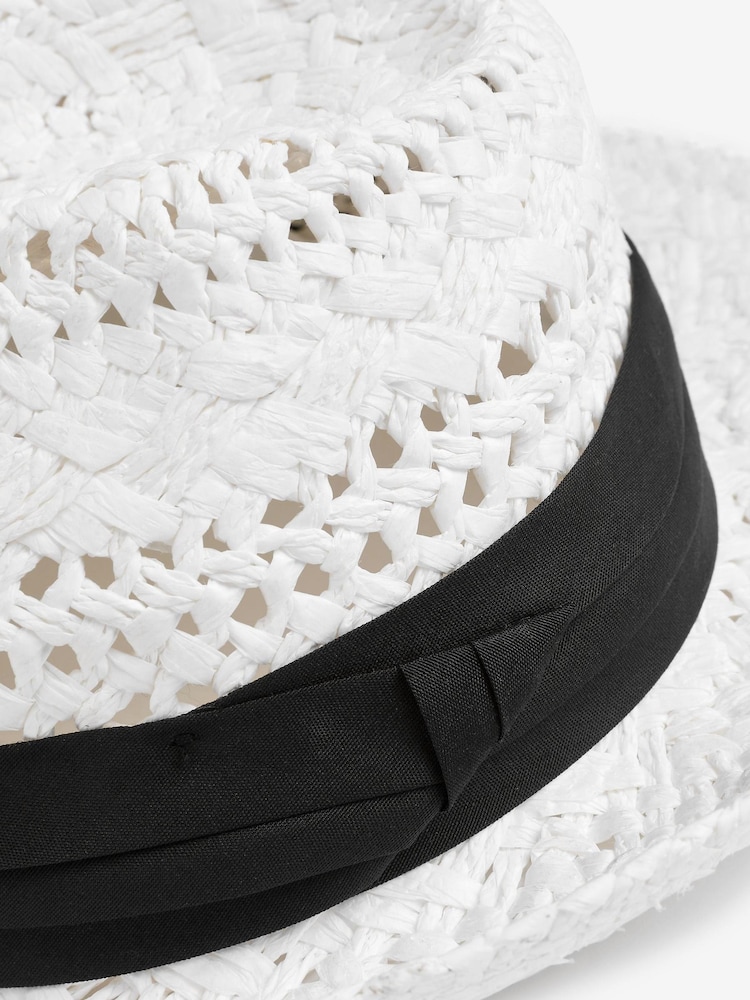 White Straw Cowboy Hat (3-16yrs) - Image 2 of 2