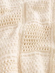Ecru Cream Tie Front Stitch Detail Cardigan - Image 6 of 6